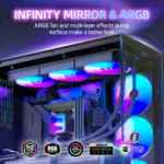 JEYI Liquid Cooler 120/240/360, ARGB CPU AIO Water Cooler, Water Cooling PC, Support Intel & AMD, Efficient PWM-Controlled Pump 2