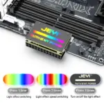JEYI ATX 24Pin 90° RGB Adapter, 18 Light Modes Female to 24Pin Male 90 Degree Motherboard Power Adapter for Desktops PC Supply 2