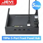 JEYI USB 3.0 Front Panel Hub, Optical Drive 5.25" Front Panel/3.5" Floppy Disk Bay Support USB 3.0/2.0, SATA HDD for Computer HD 1