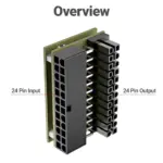 JEYI ATX 24Pin 90° RGB Adapter, 18 Light Modes Female to 24Pin Male 90 Degree Motherboard Power Adapter for Desktops PC Supply 3