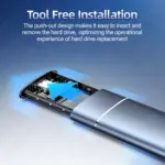 JEYI M.2 NVMe SSD Enclosure - Aluminum High-Speed Tool-Free USB 3.2 Gen2 10Gbps for 2280 SSD (2230/2242/2260 Compatible) 4