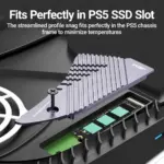 JEYI PS5 M.2 SSD Heatsink,  Large Area Solid Aluminum Cooler Thermal Pads for Playstation 5 PCIe 4.0 M.2 NVMe With RGB Version 4
