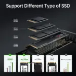 JEYI M.2 NVME to PCIe Adapter Card With SSD Heatsink, 64Gbps ssd PCIe 4.0 X4 Expansion Card for Desktop PC , Gen4 Gen3 Gen2 3
