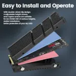 JEYI Cooler II M.2 SSD Heatsink Magnesium Aluminum Alloy Efficient Radiator with Thermal Pad for PC/PS5 M.2 PCIE 2280 NVMe SSD 4