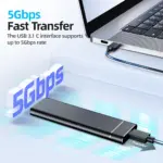JEYI M.2 SATA SSD Enclosure USB 3.1 (5Gbps) for 2230-2280 SSDs -Auto Sleep, Aluminum Case,B+M Key Support Tool-Free Installation 2