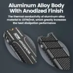 JEYI Cooler II M.2 SSD Heatsink Magnesium Aluminum Alloy Efficient Radiator with Thermal Pad for PC/PS5 M.2 PCIE 2280 NVMe SSD 3