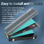 JEYI M.2 SSD Heatsink, 2280 NVME NGFF SSD Cooling Full Aluminum Cooler Radiator with Thermal Silicone Pad for Motherboard / PS5 4