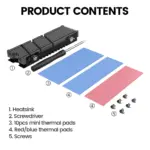 JEYI Cooler II M.2 SSD Heatsink Magnesium Aluminum Alloy Efficient Radiator with Thermal Pad for PC/PS5 M.2 PCIE 2280 NVMe SSD 6