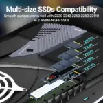 JEYI PS5 M.2 SSD Heatsink,  Large Area Solid Aluminum Cooler Thermal Pads for Playstation 5 PCIe 4.0 M.2 NVMe With RGB Version 6