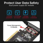 JEYI 4 SSD to PCIE 4.0 Expansion Card, 4 NVMe M.2 M key SSD To PCIe X16 Adapter, up to 256 Gbps, Support Bifurcation Raid 0 1 5 3