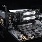 JEYI 4 SSD to PCIE 4.0 Expansion Card, 4 NVMe M.2 M key SSD To PCIe X16 Adapter, up to 256 Gbps, Support Bifurcation Raid 0 1 5 5