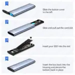 JEYI M.2 NVMe SSD Enclosure - Aluminum High-Speed Tool-Free USB 3.2 Gen2 10Gbps for 2280 SSD (2230/2242/2260 Compatible) 5